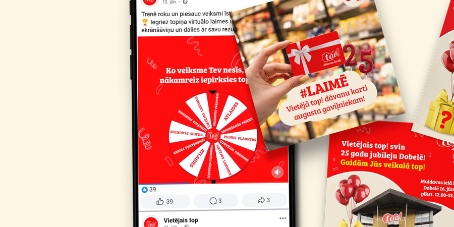 Communication for the 25th anniversary of the brand "top!"